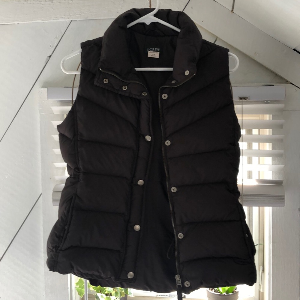 J Crew Brown Puffer Vest, like new